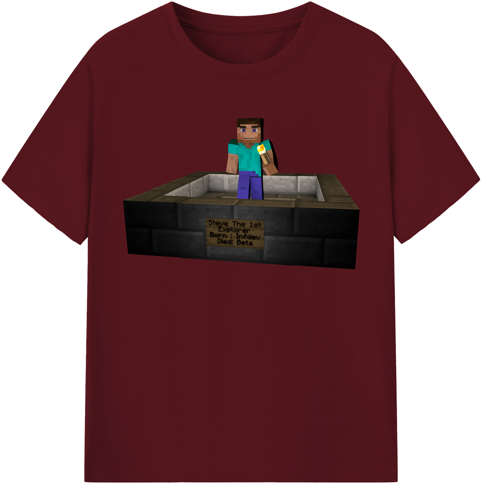 （画像用） マインクラフト ブロックの世界 Minecraft MC Block world 綿100％半袖Tシャツ（フロントプリント）